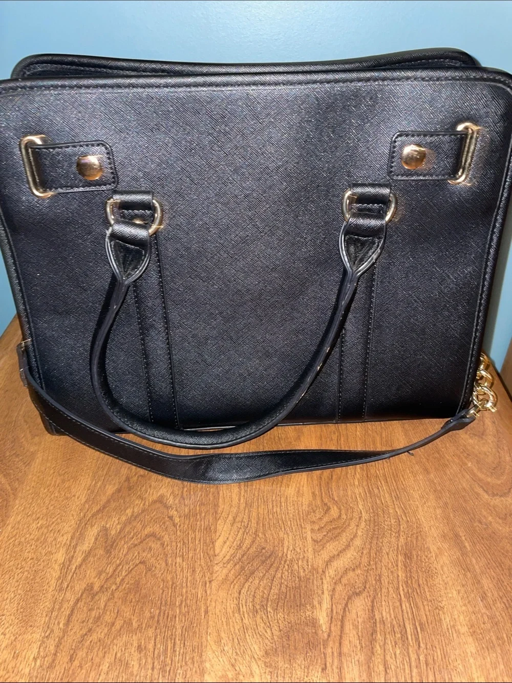 Source Unknown Black & White Floral-Panel Tote